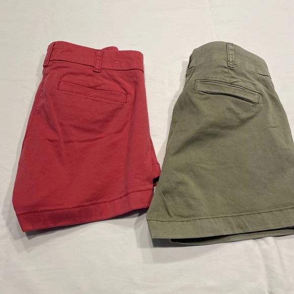 Lot of 2 J.CREW Women's Chino Shorts Size 00 Pink Olive Green Classic Casual - Picture 16 of 16
